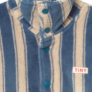 Tinycottons - Chaqueta polar a rayas | Azul petróleo