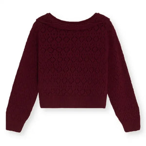 the new society - Luma Pointelle Cardigan | Burdeos