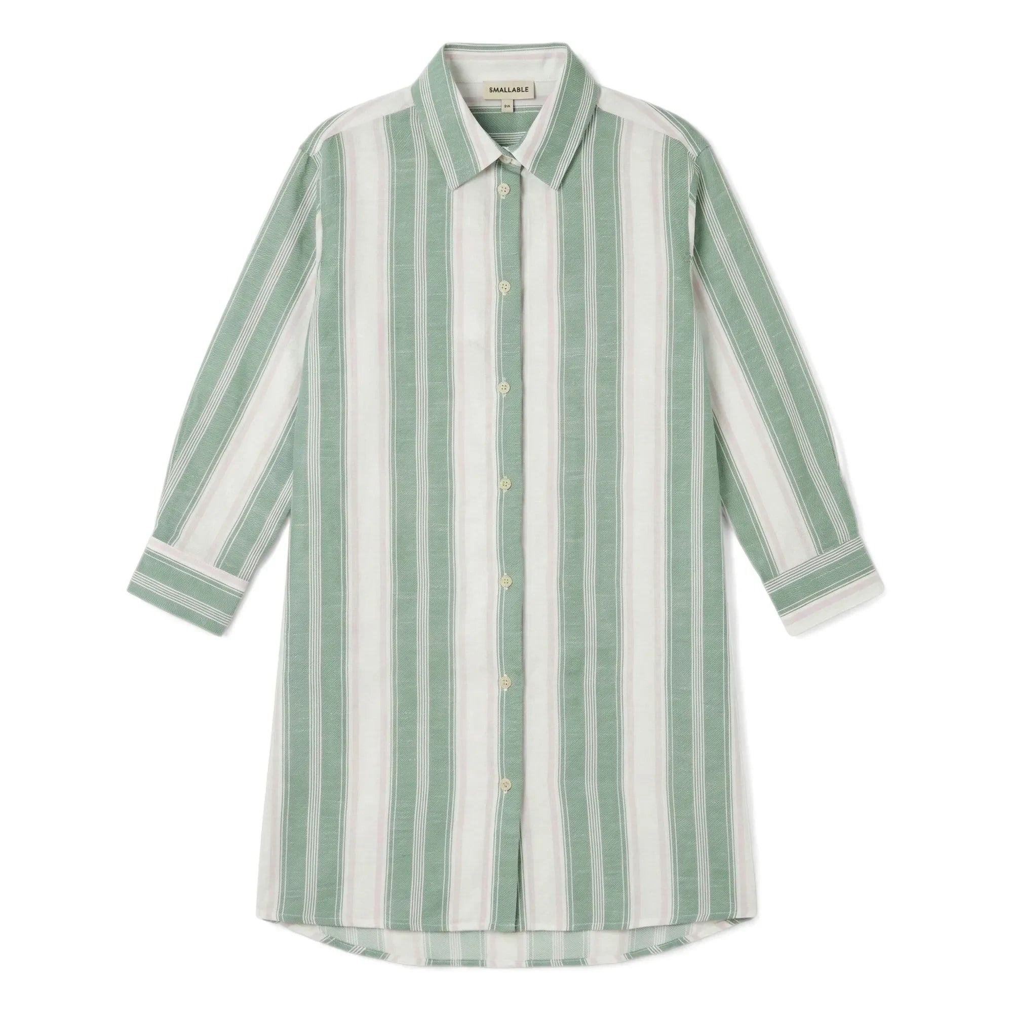 Smallable Kid - Vestido camisero de rayas Leya | Verde Menta