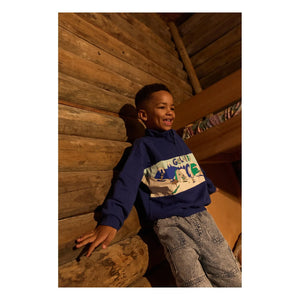 Goldie + Ace - Dağ Fermuarlı Sweatshirt | Mavi