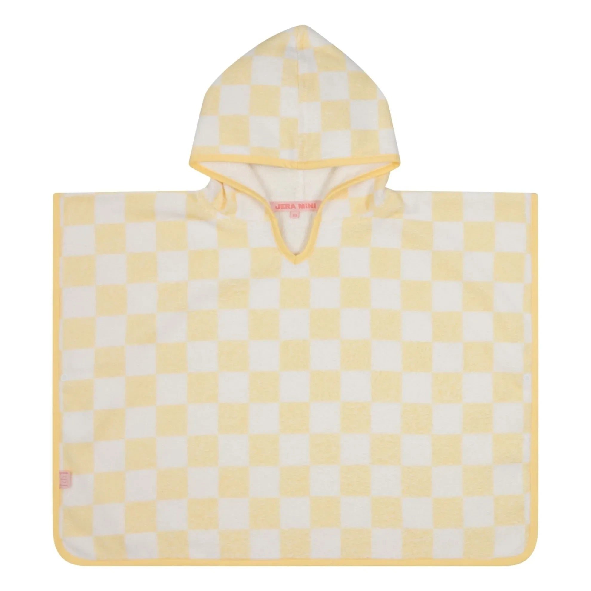 Jera Mini - Poncho de toalla a cuadros vichy | Amarillo pálido