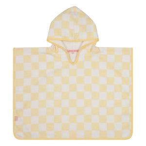 Jera Mini - Poncho de toalla a cuadros vichy | Amarillo pálido
