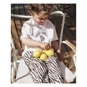 Fliink - Camiseta de algodón orgánico Summer Zebra | Blanca