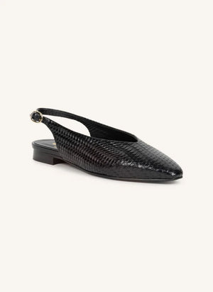 Bobbies - Anouk Zapatos de Cuero Trenzados | Negro