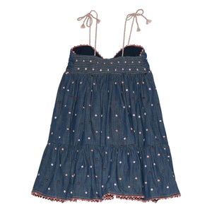 Zimmermann - Vestido Awaken Pois Vaquero | Azul oscuro