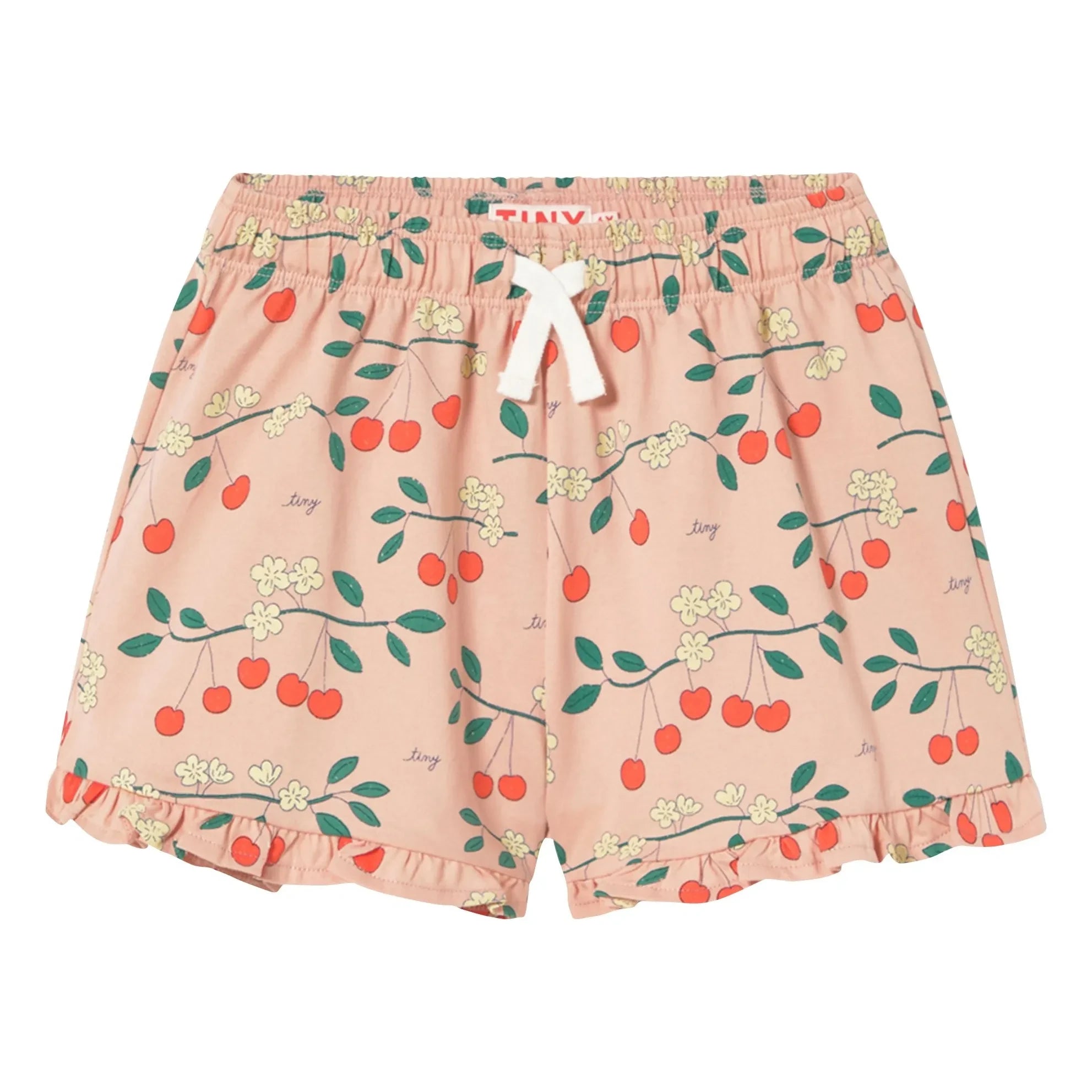 Tinycottons - Pantalones Cortos de Algodón Orgánico con Estampado de Cerezas | Rosa