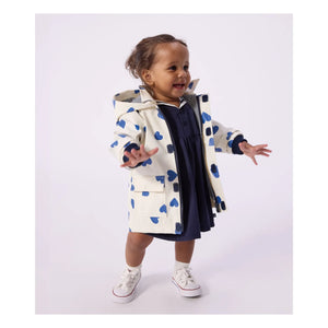Petit Bateau - Gabardina icónica con corazones de fibras recicladas para bebé | Marfil