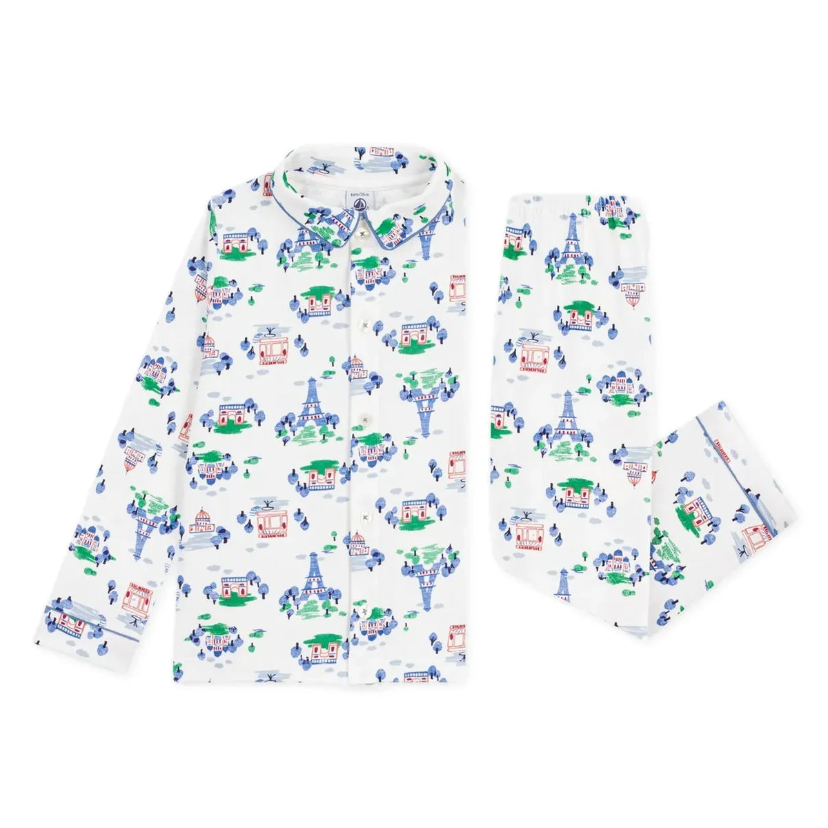 Petit Bateau - París Camisa de pijama de algodón orgánico | Blanco