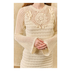 Louise Misha - Vestido de algodón Eleonora | Crema