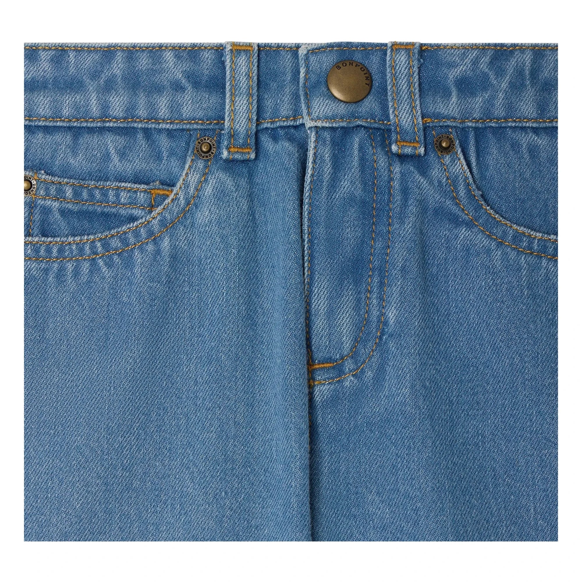 Bonpoint - Pantalones cortos vaqueros bermudas Elvio de algodón orgánico | Azul