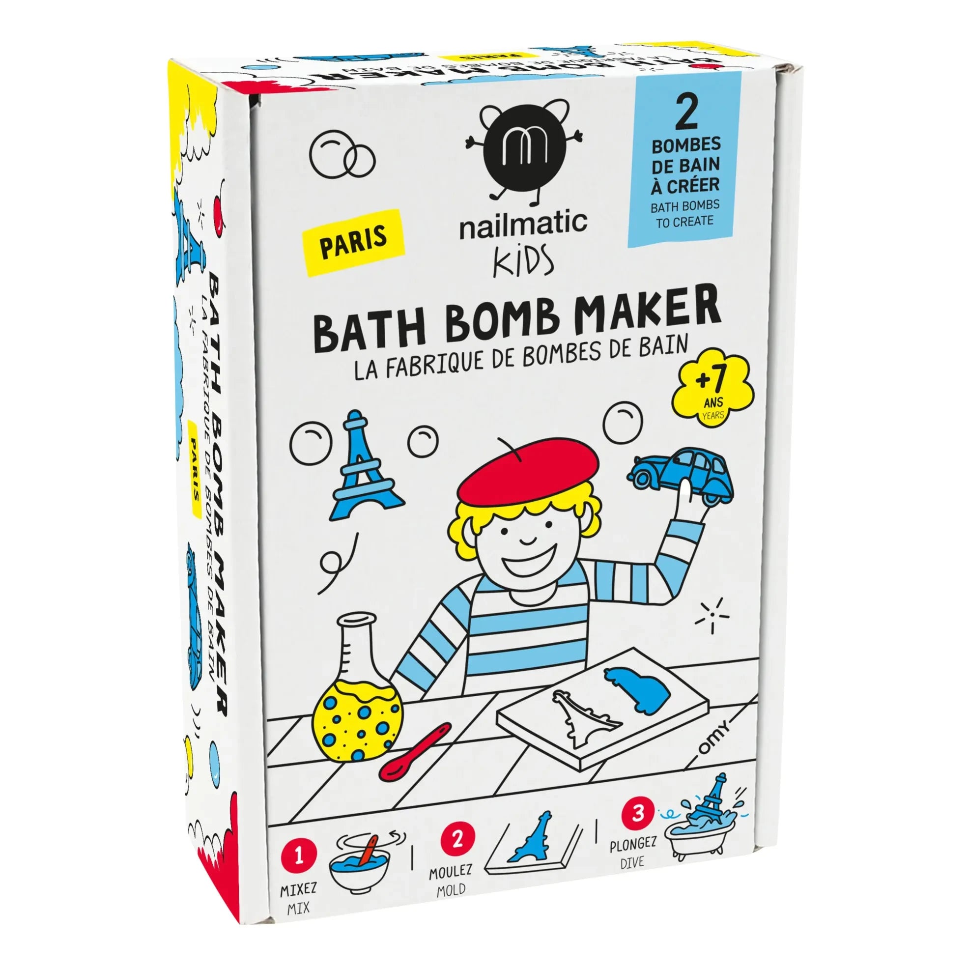 Nailmatic Kids - The Bath Bomb Factory Set - Edición París - 2 bombas de baño | Azul
