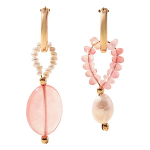 Camille Colette Studio - Pendientes de aro Jim Quartz | Rosa
