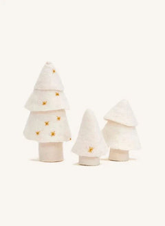 Muskhane - Árboles de Navidad de Fieltro - Set de 2 | Ecru