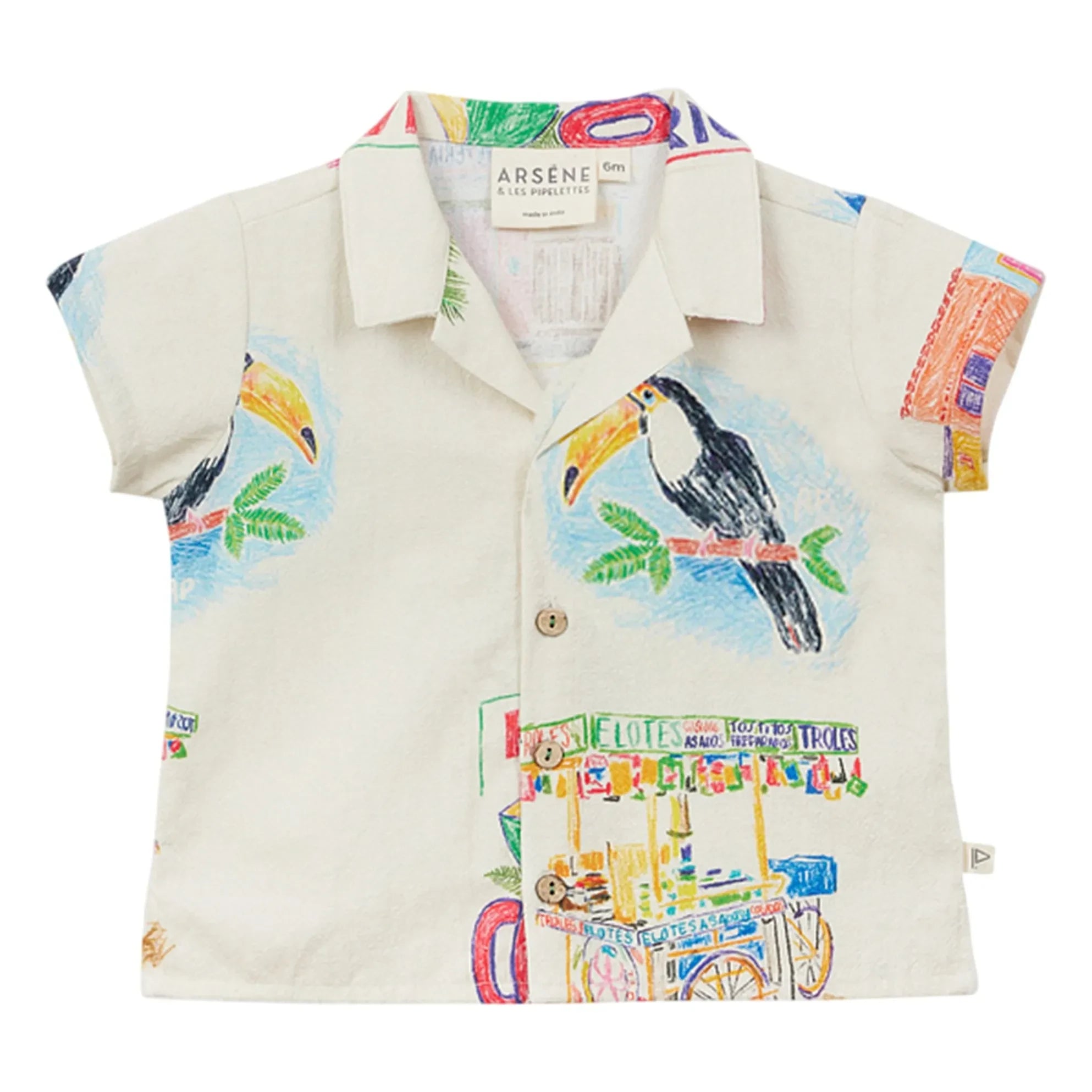 Arsène et Les Pipelettes - Camisa de sarga Toucan | Crudo