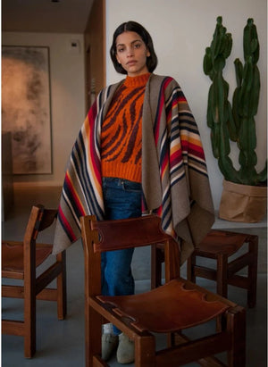 La Méricaine - Capa de lana reciclada Apache | Marrón tierra