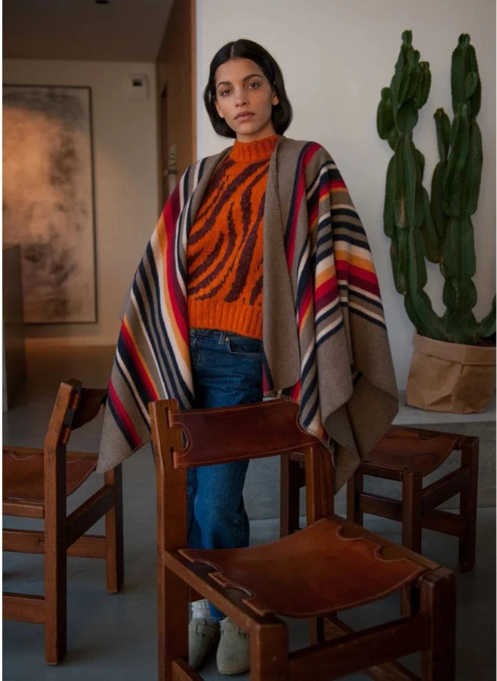 La Méricaine - Capa de lana reciclada Apache | Marrón tierra