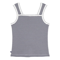 Petit Bateau - Camiseta de tirantes acanalada a rayas | Azul marino