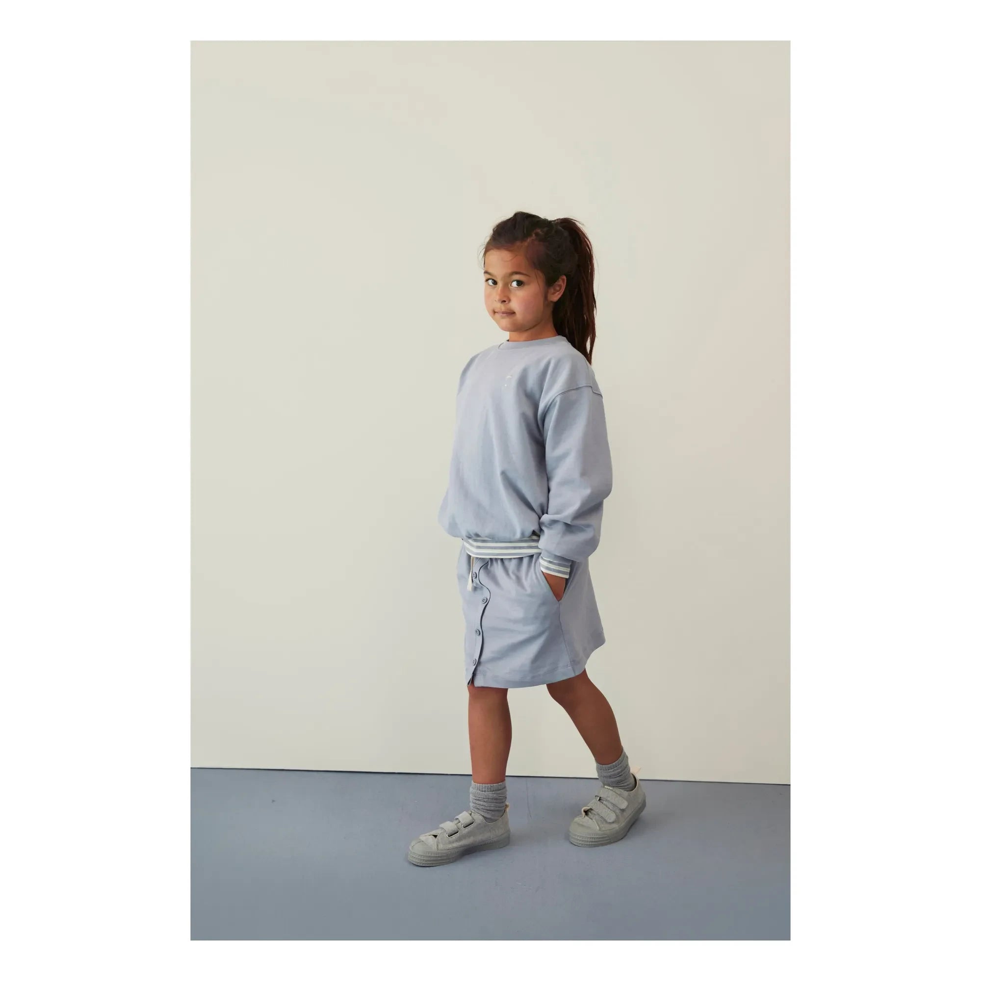 Gray Label - Falda de algodón orgánico | Azul hielo