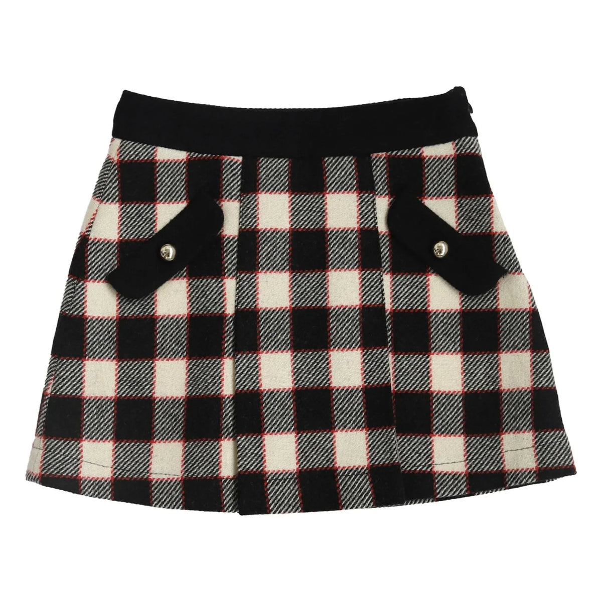Kalinka - Dianna Wool ekose etek | Siyah