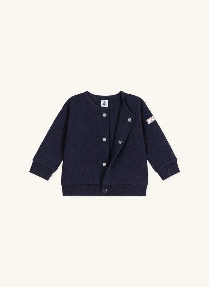Petit Bateau - Cárdigan de algodón orgánico | Azul noche