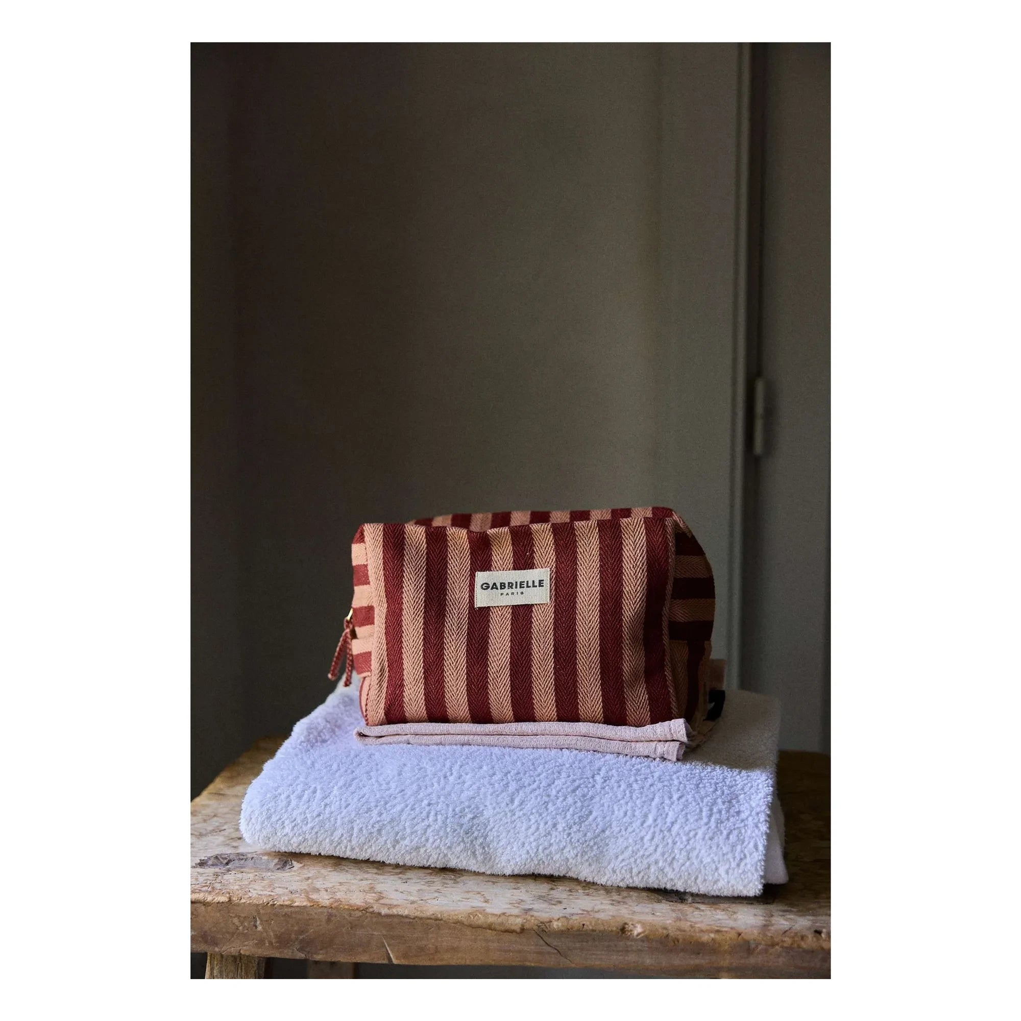 Gabrielle Paris - Neceser de rayas Garance | Rojo