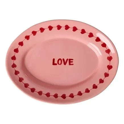 Rice - Plato de cerámica "Love" | Rosa