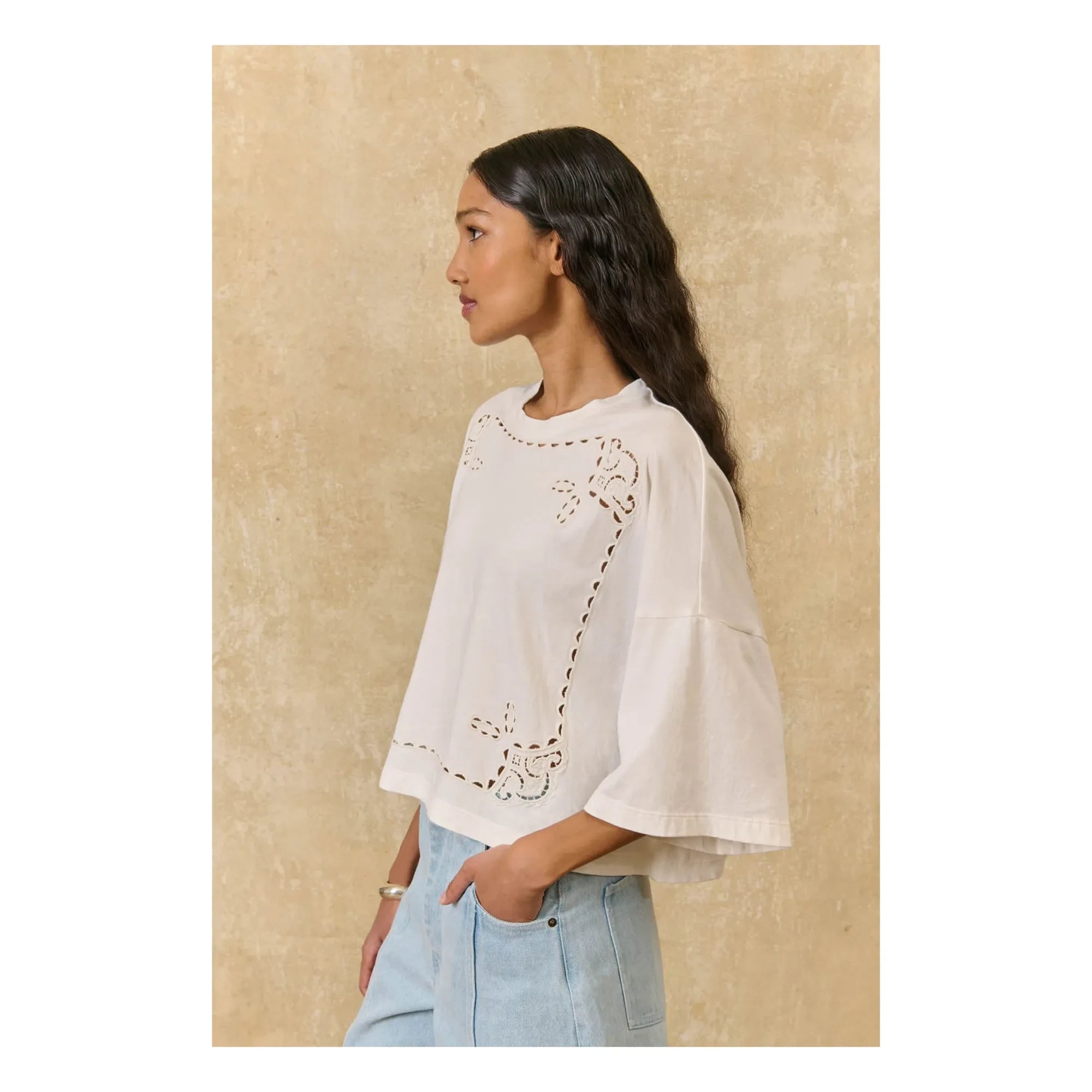 Louise Misha - Blusa de algodón orgánico Neolar | Crudo