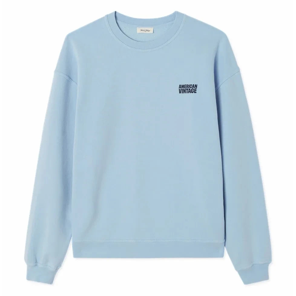 American Vintage - Plizzy Yuvarlak Yaka Sweatshirt | Açık Mavi