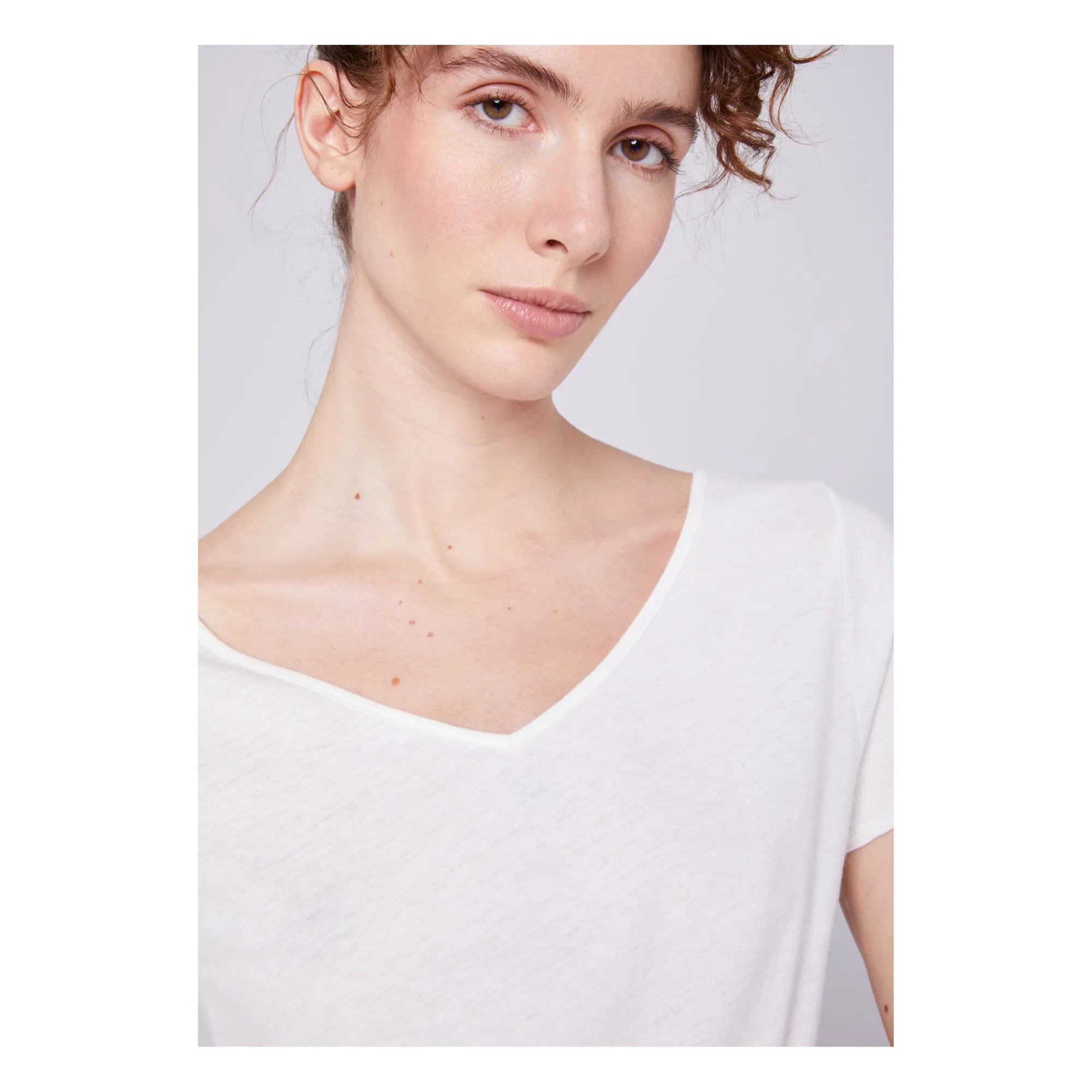 American Vintage - Camiseta de pico Aksun | Blanco