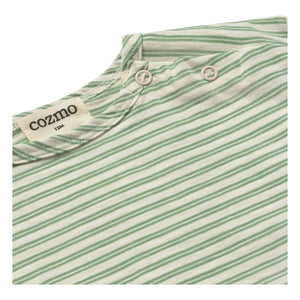 Cozmo - Camiseta Bebé Rayas | Verde Prado