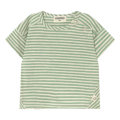 Cozmo - Camiseta Bebé Rayas | Verde Prado