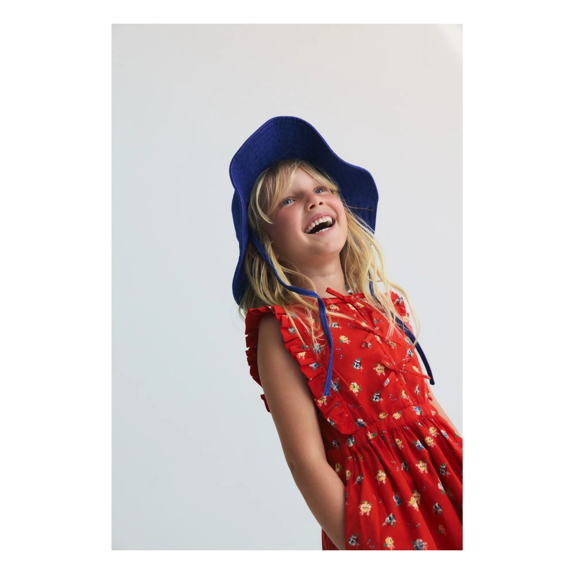 the new society - Vestido de algodón orgánico con estampado floral Amapola | Rojo