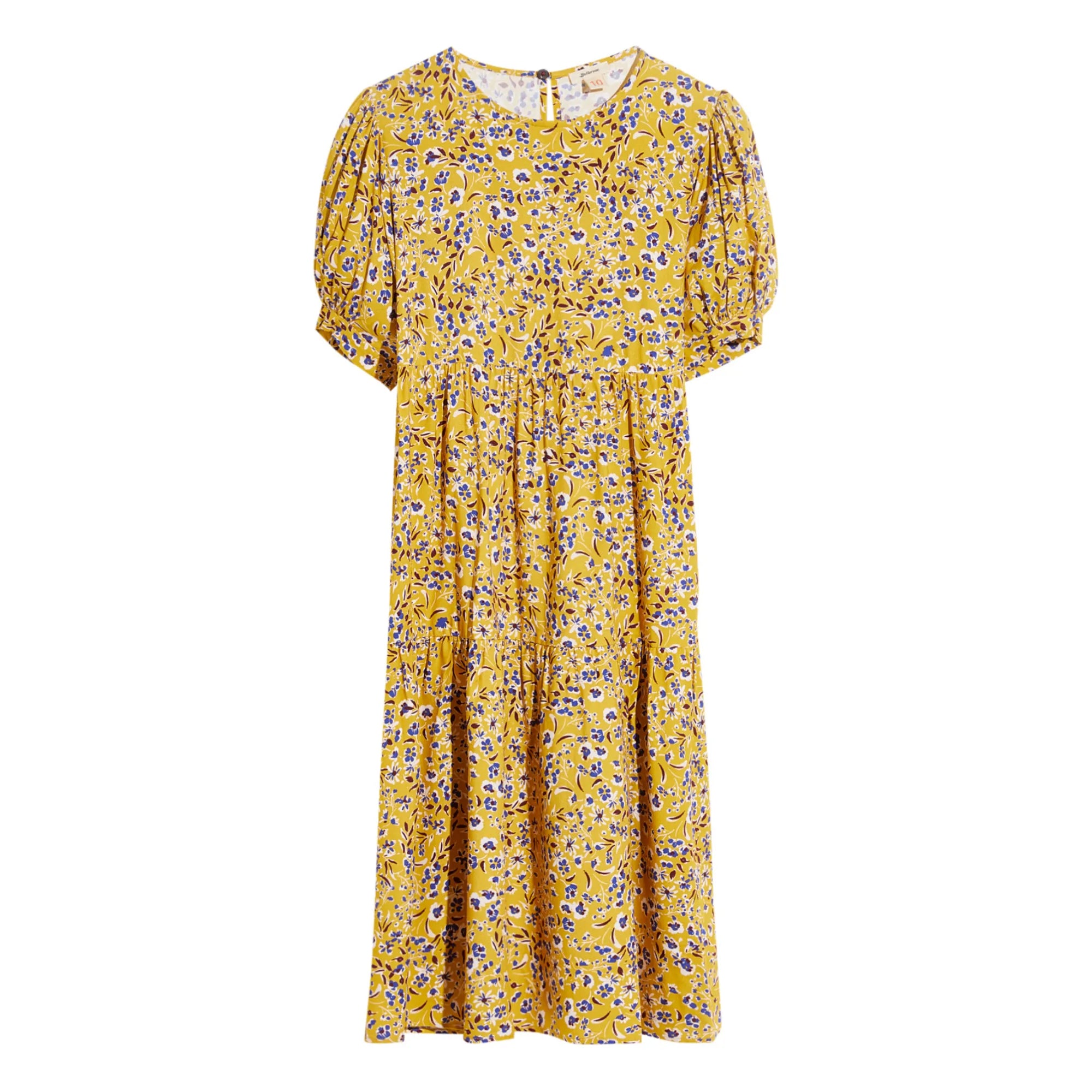 Bellerose - Vestido volantes estampado Atomic | Mostaza