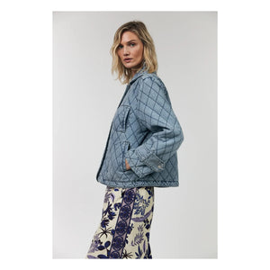 Lollys Laundry - Chaqueta de algodón acolchada Viola | Azul vaquero