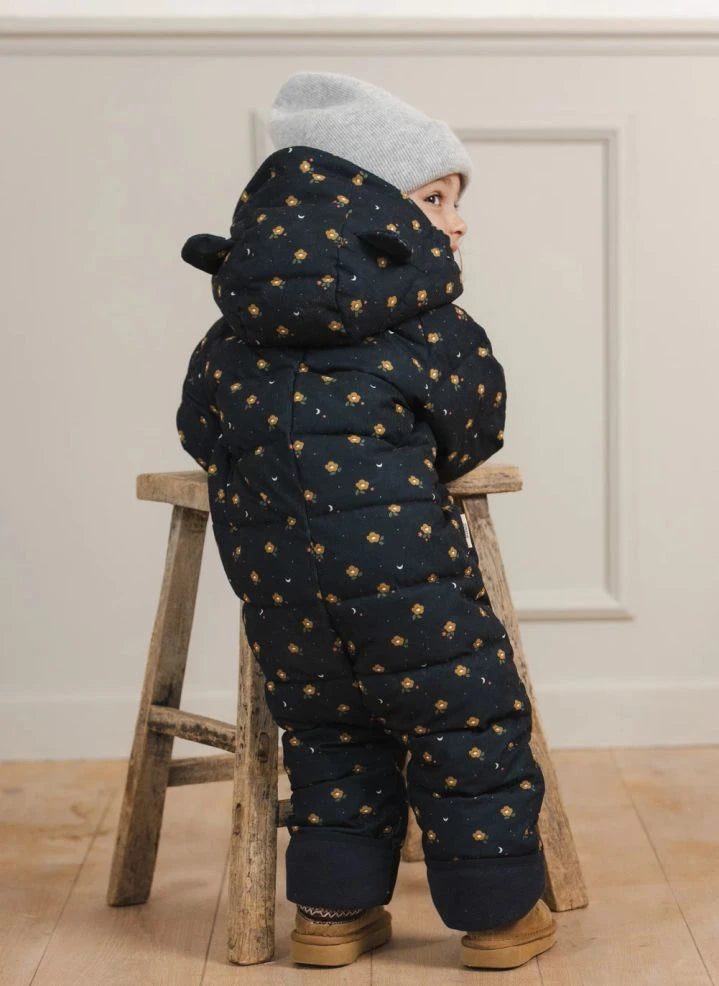 Töastie - Chaqueta Nube Impermeable con Diseño Floral | Azul Oscuro
