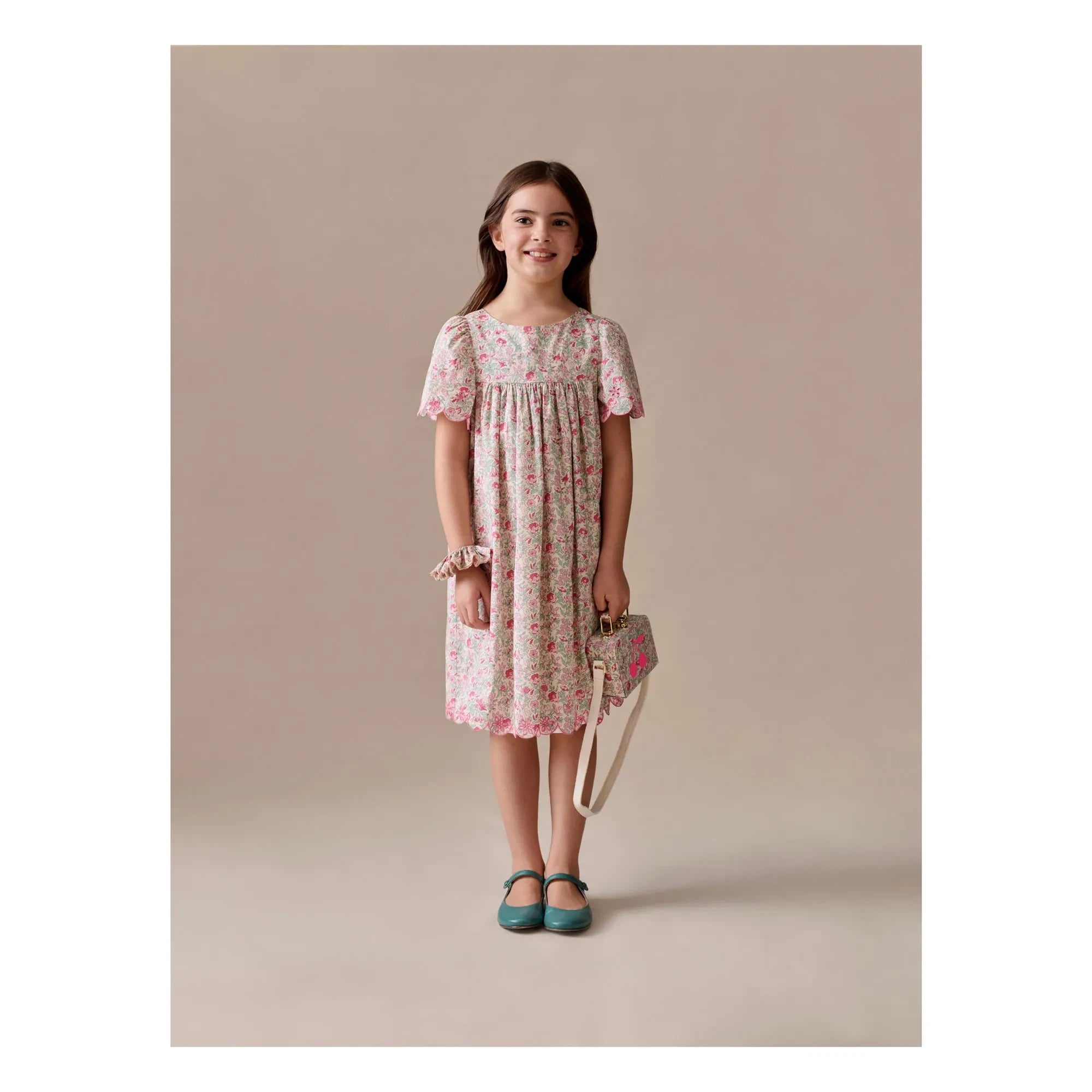 Bonpoint - Vestido con volantes de algodón orgánico Lysiane Fleurie | Rosa