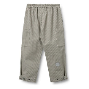 Trigo - Pantalones de Algodón Orgánico a Rayas Kalloa | Gris