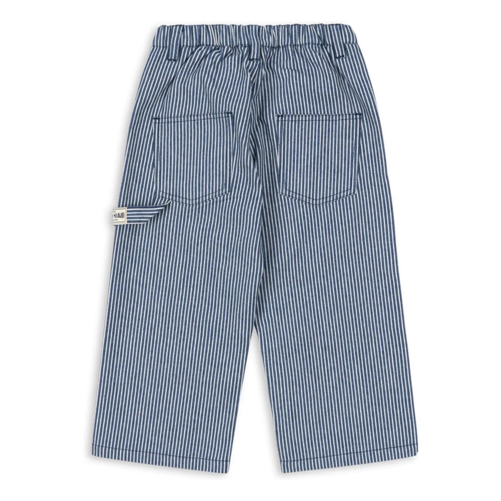 Konges Sløjd - Pantalones de algodón orgánico a rayas Luc | Azul