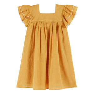 Emile et Ida - Vestido amarillo con volantes Voile