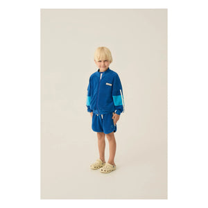 The Campamento - Sudadera con cremallera de toalla y bloques de color | Azul marino