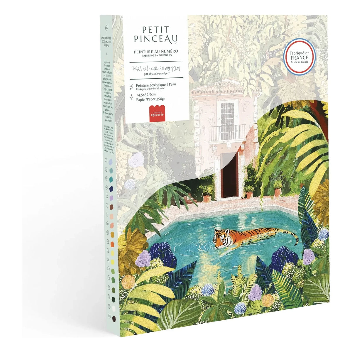 La Petite Épicerie - Tigre Descansando en mi Piscina - Kit de Pintura Numerada