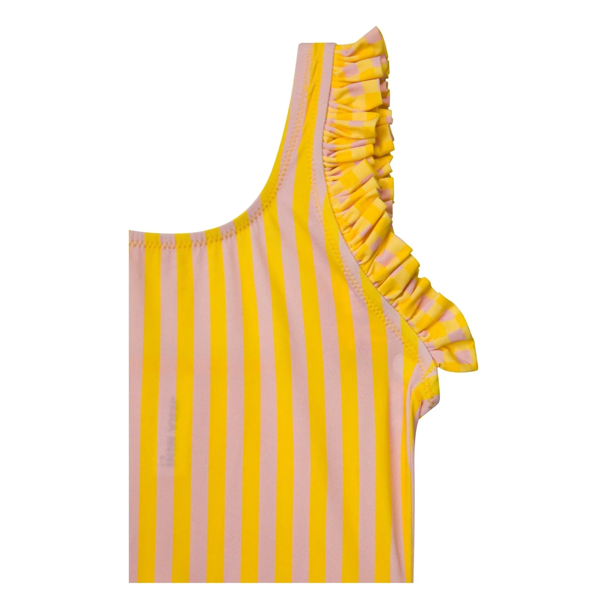 Jera Mini - Traje de baño con volantes a rayas | Amarillo