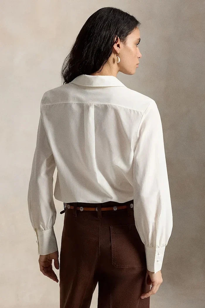 Camisa de mujer Polo Ralph Lauren, con mezcla de seda