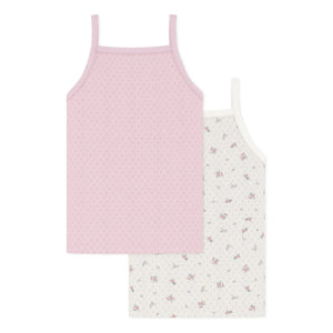 Petit Bateau - Tops de tirantes de punto calado con motivo de margarita | Rosa