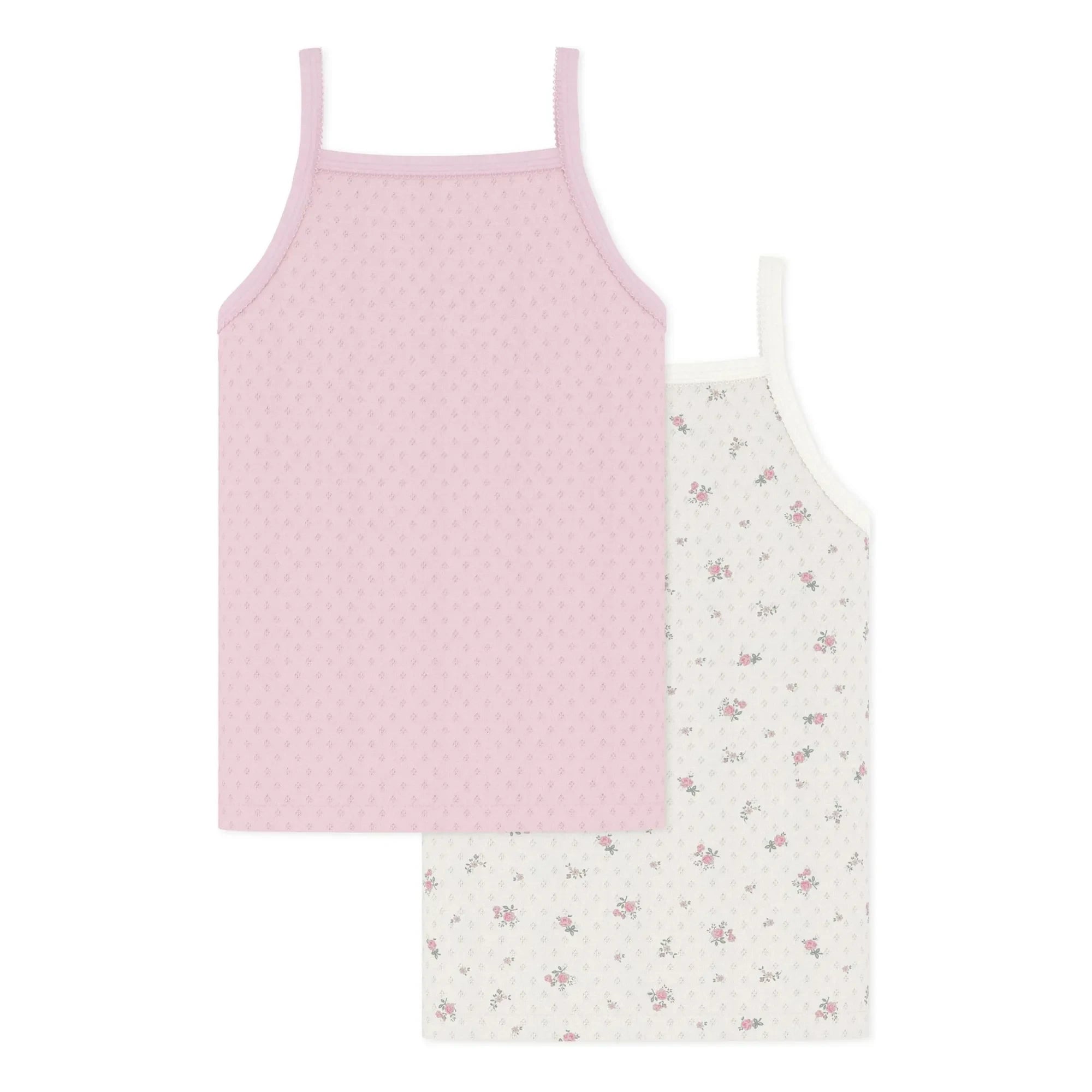 Petit Bateau - Tops de tirantes de punto calado con motivo de margarita | Rosa