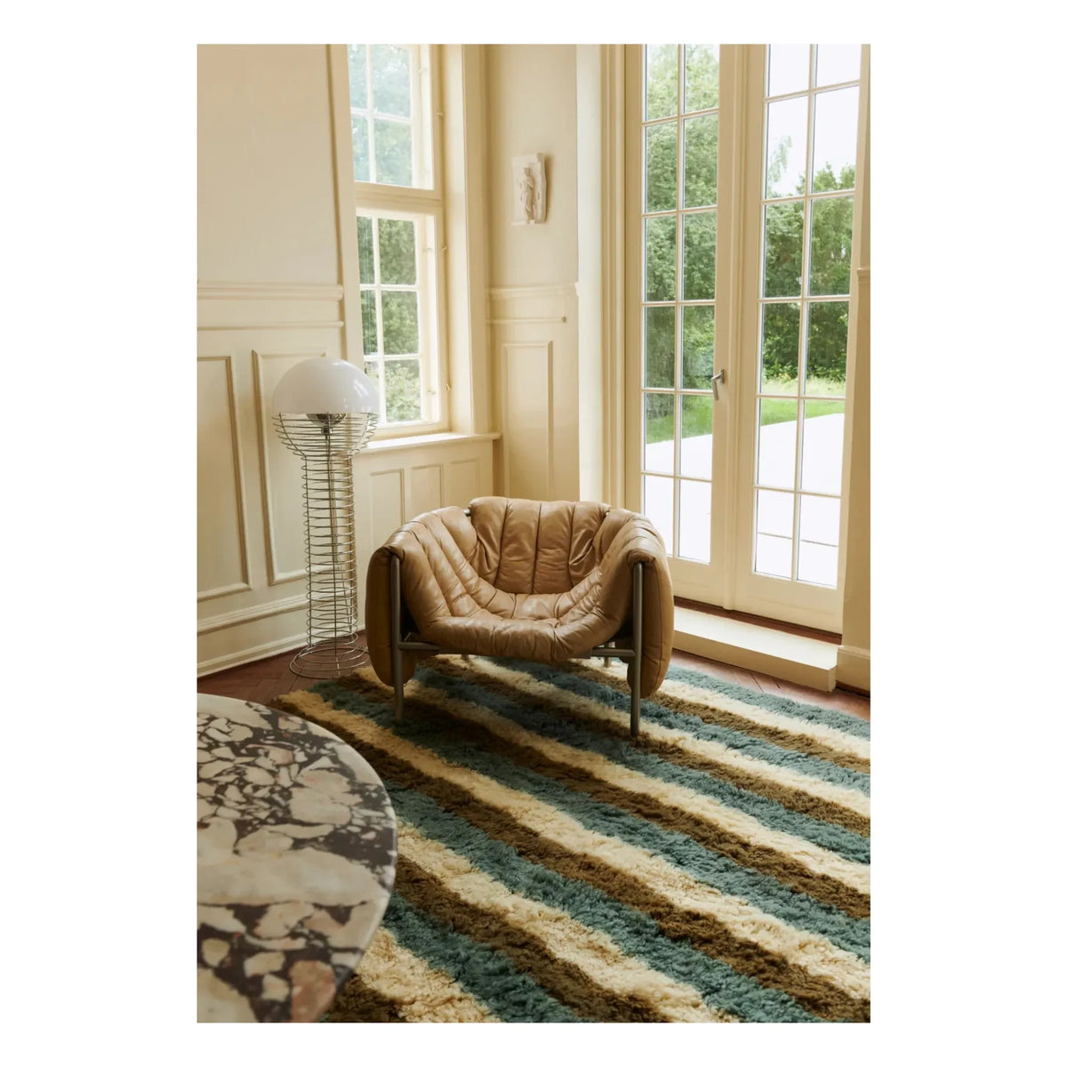 Layered - Alfombra de lana Arable Land, Evelina Kroon | Azul