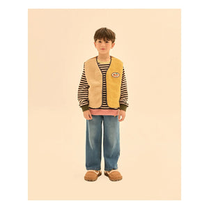 Jelly Mallow - Chaleco sin mangas reversible con bloques de color estilo sherpa | Azul marino