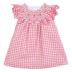 Tartine et Chocolat - Vestido de guinga con encaje | Rosa
