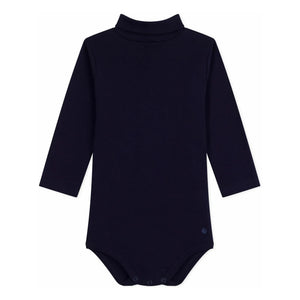 Petit Bateau - Body de cuello alto de algodón orgánico | Azul noche