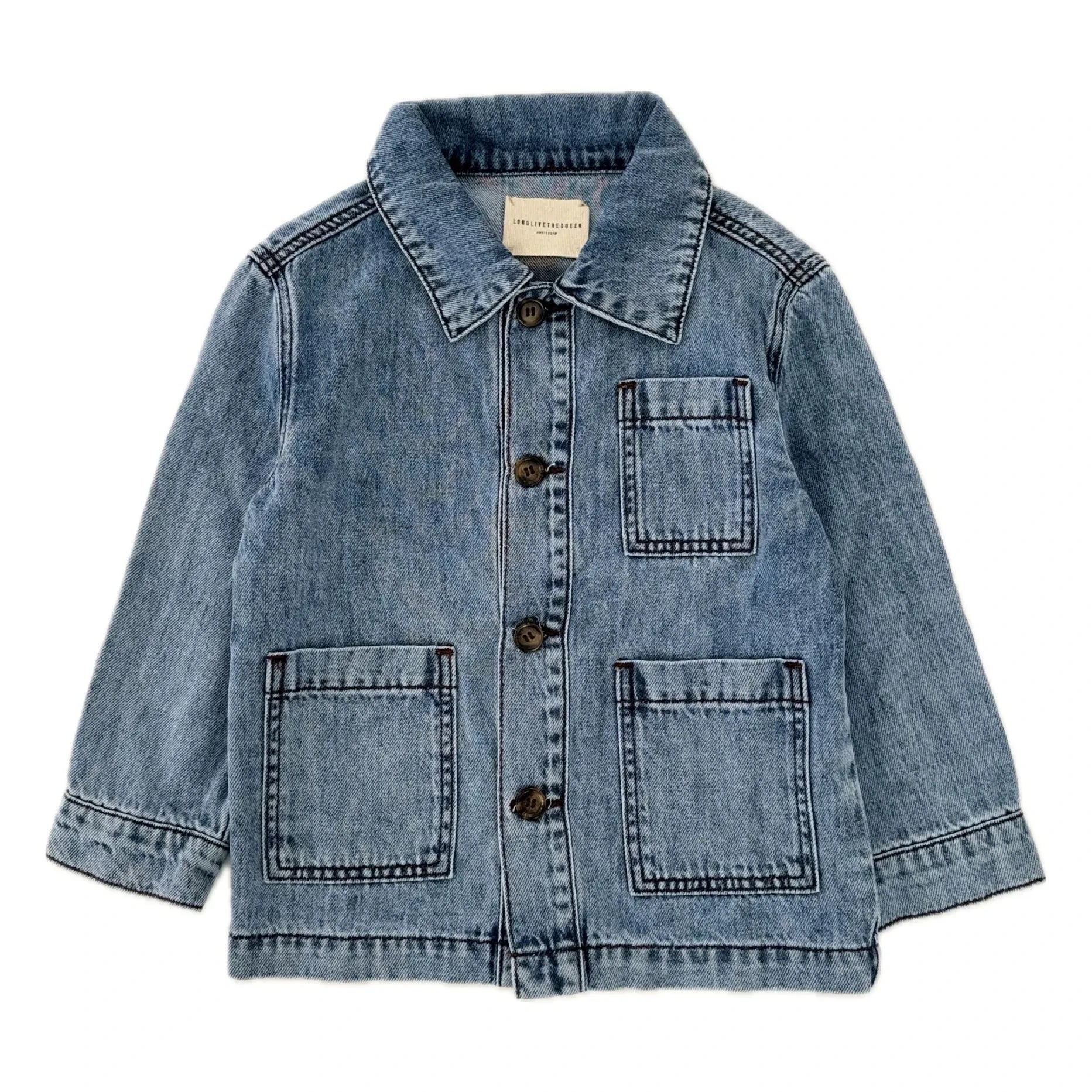 Longlivethequeen - Chaqueta vaquera con bolsillos | Denim claro